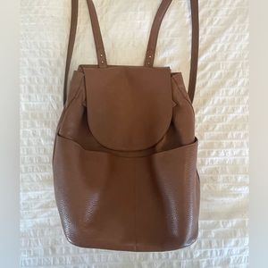 Cuyana Pebbled Leather Backpack, Caramel